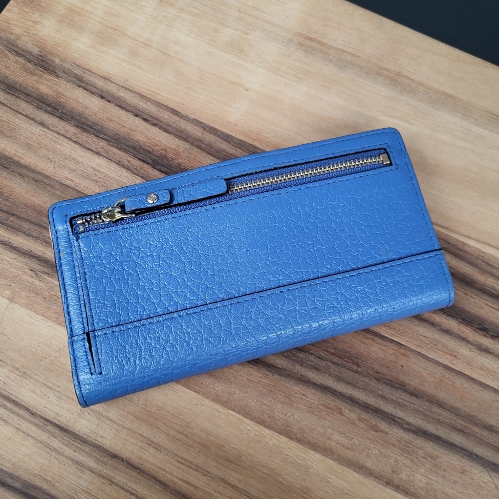 Kate Spade Blue Slim Leather Wallet, 6.5×3.5 - Picture 3 of 8